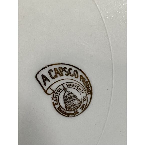 Vintage 10" Virgin Mary Decorative Plate Green With Real Gold Trim - Picture 3 of 4